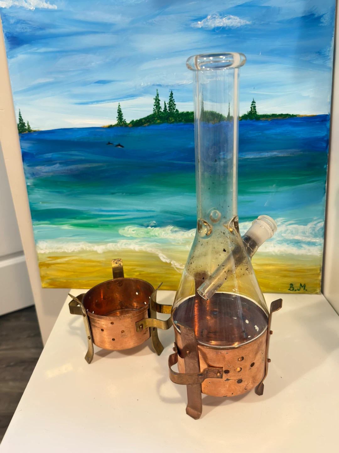 Glass Bong with Copper Stands - photo 2