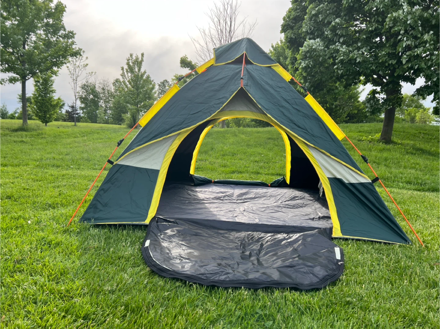 4 Person Dome Tent - Green, Yellow, Tan - photo 2