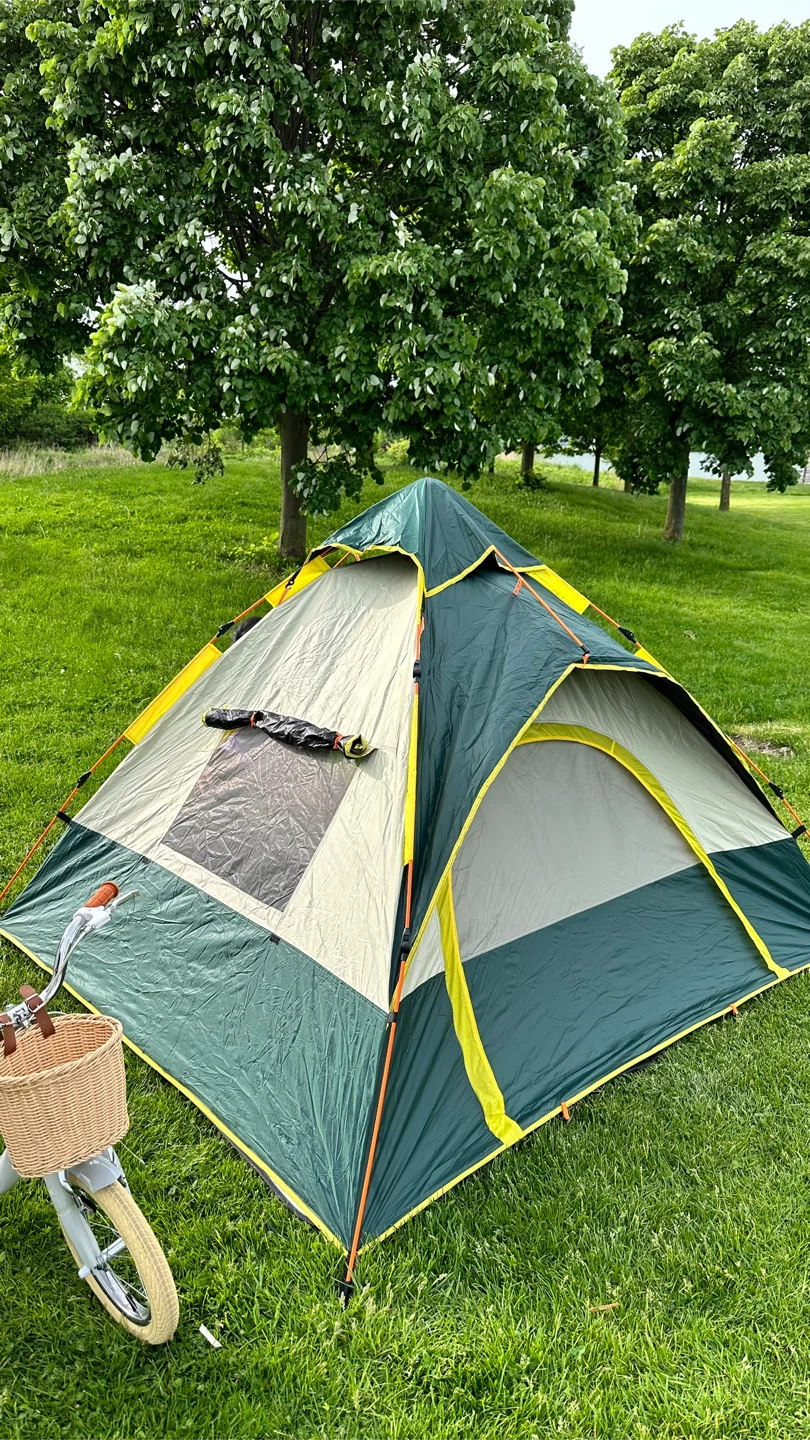 4 Person Dome Tent - Green, Yellow, Tan - photo 3