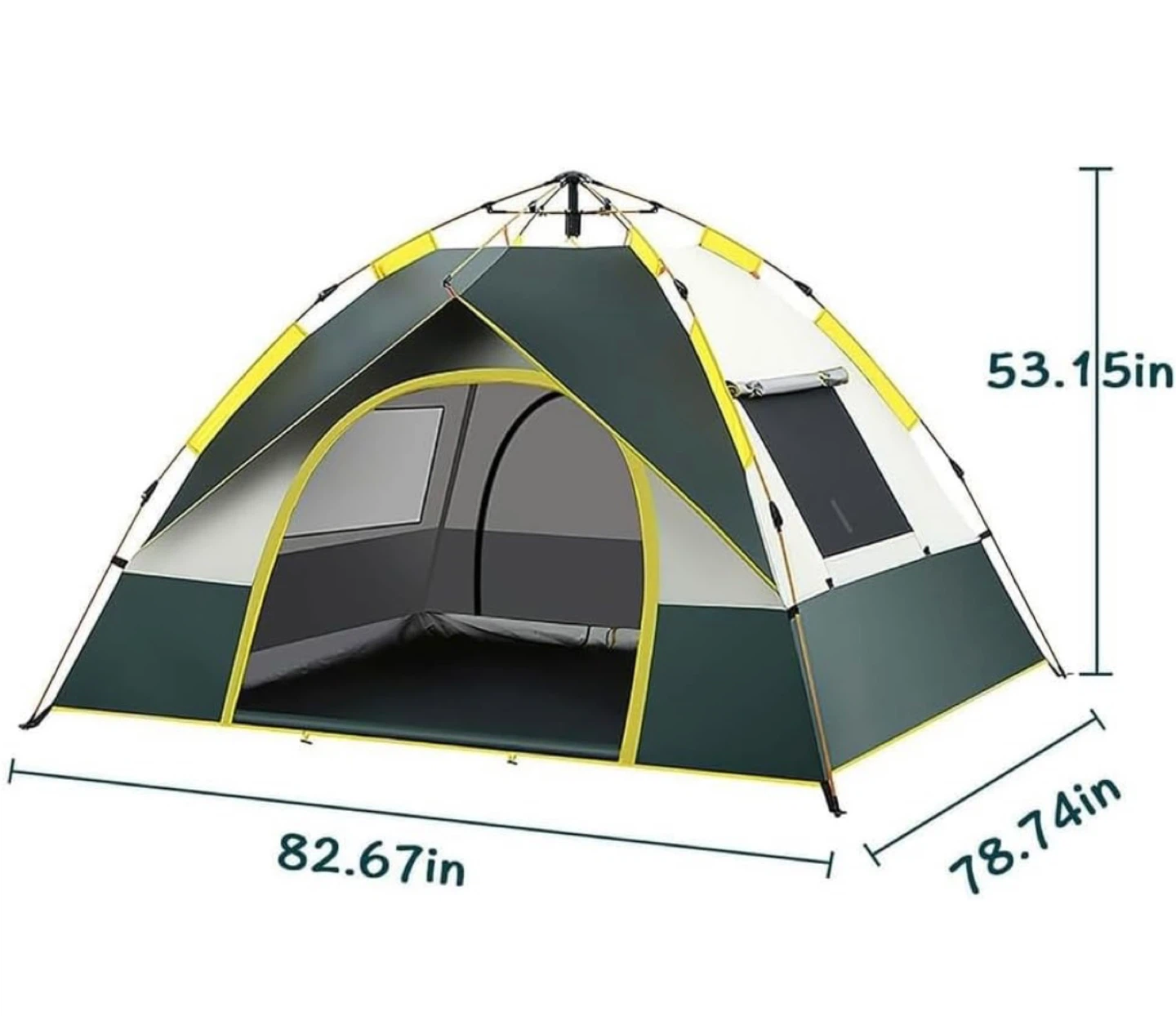 4 Person Dome Tent - Green, Yellow, Tan - photo 5