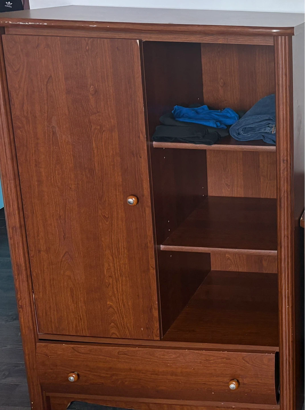 Wooden Armoire with Drawer