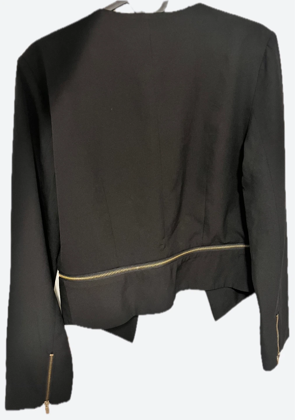 LOVE TREE Black Cropped Blazer with Gold Zippers - photo 3