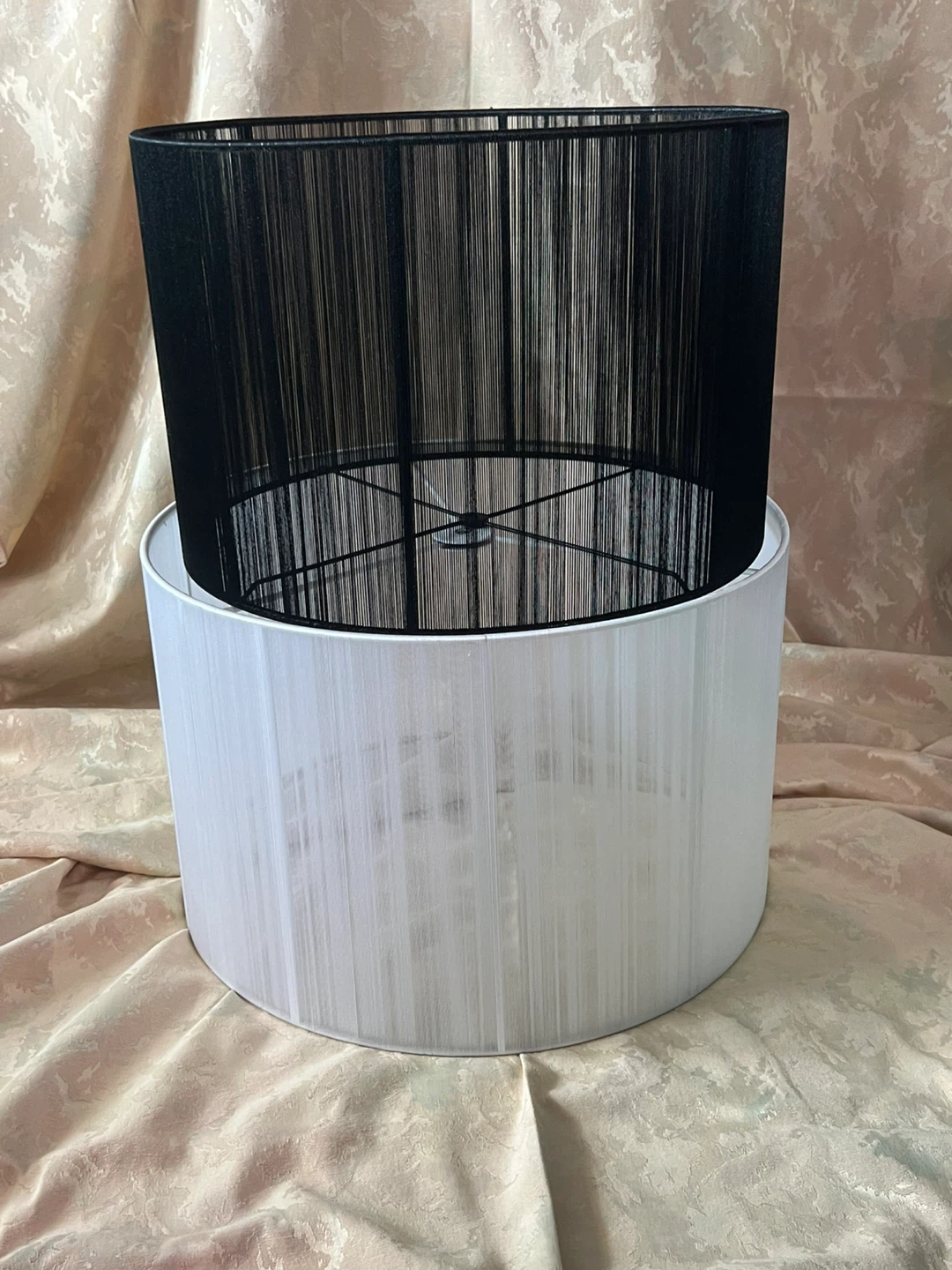 Set of 3 XL Designer String Drum Lamp Shades (22”, 20”, 18”) - photo 5