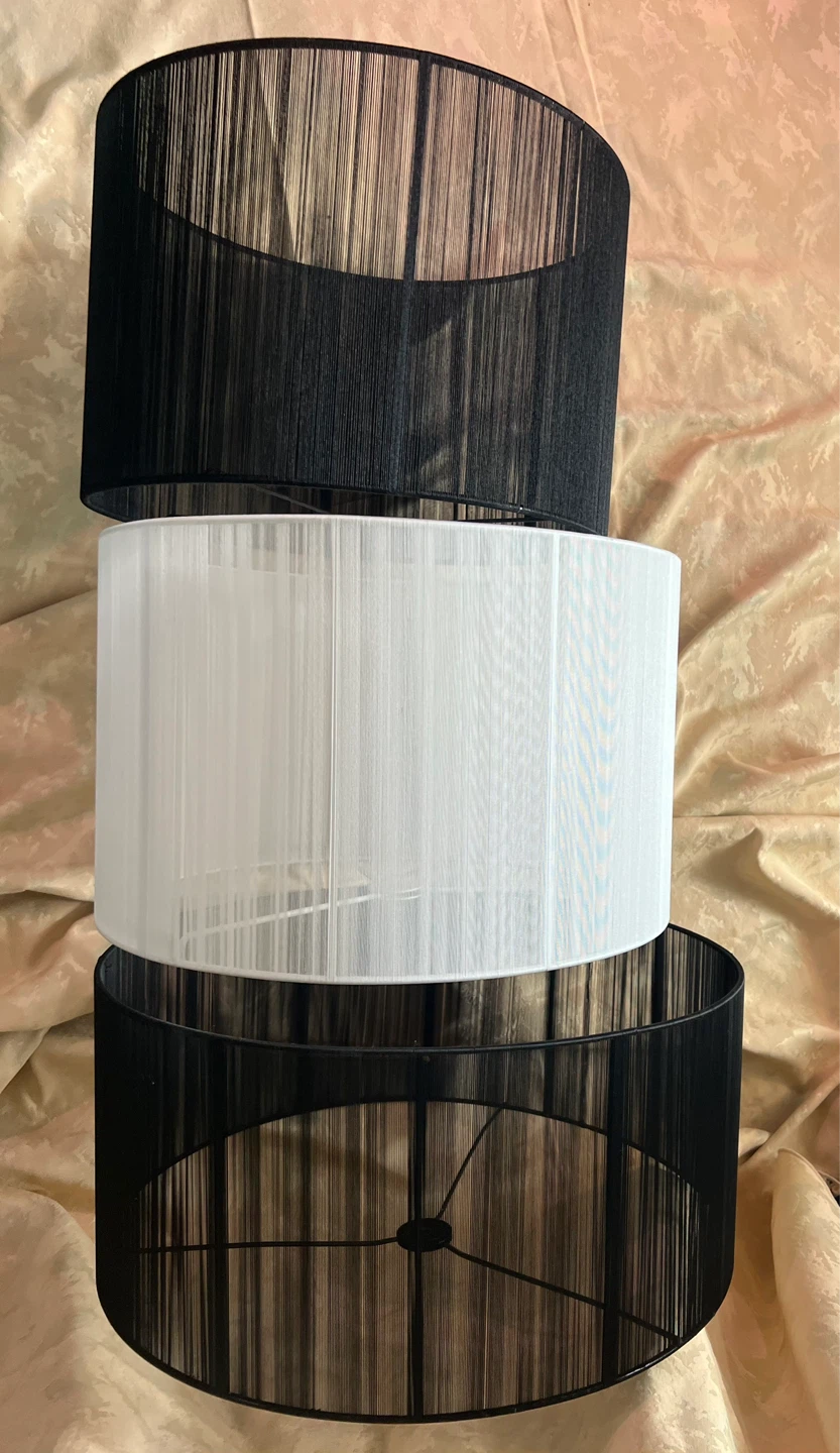 Set of 3 XL Designer String Drum Lamp Shades (22”, 20”, 18”)