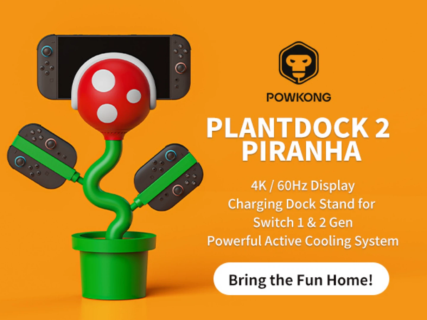 POWKONG PlantDock 2 Piranha Charging Stand for Nintendo Switch - photo 2