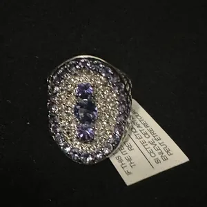 Sterling silver 925, tanzanites, size 6
