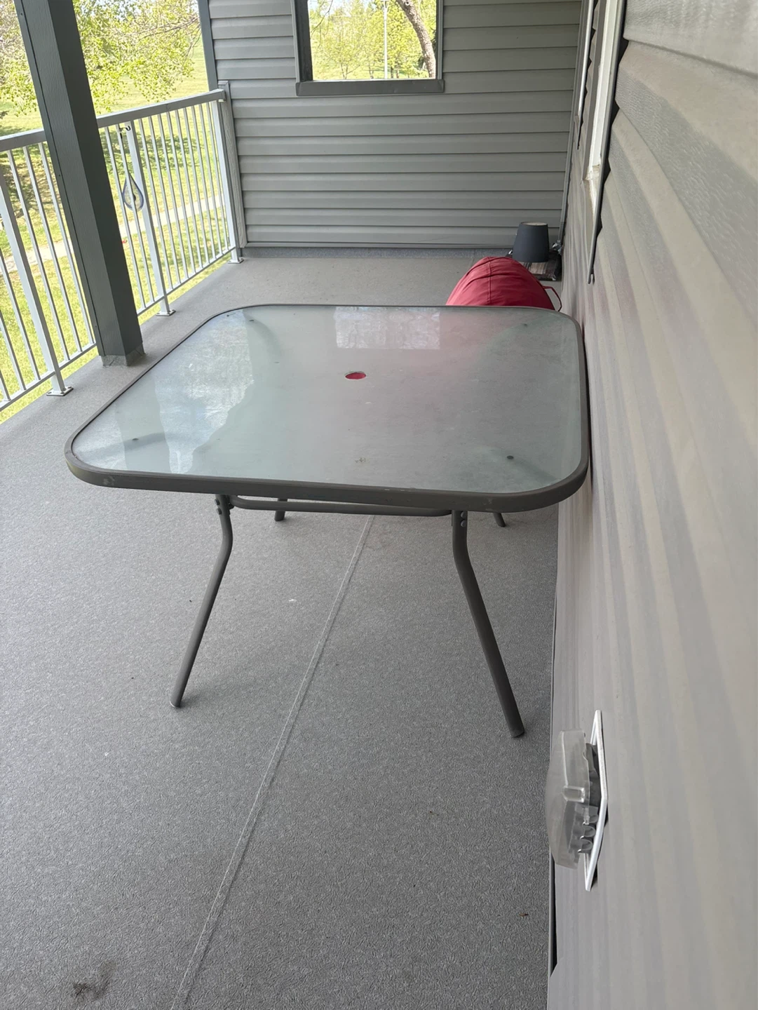Glass Top Outdoor Table
