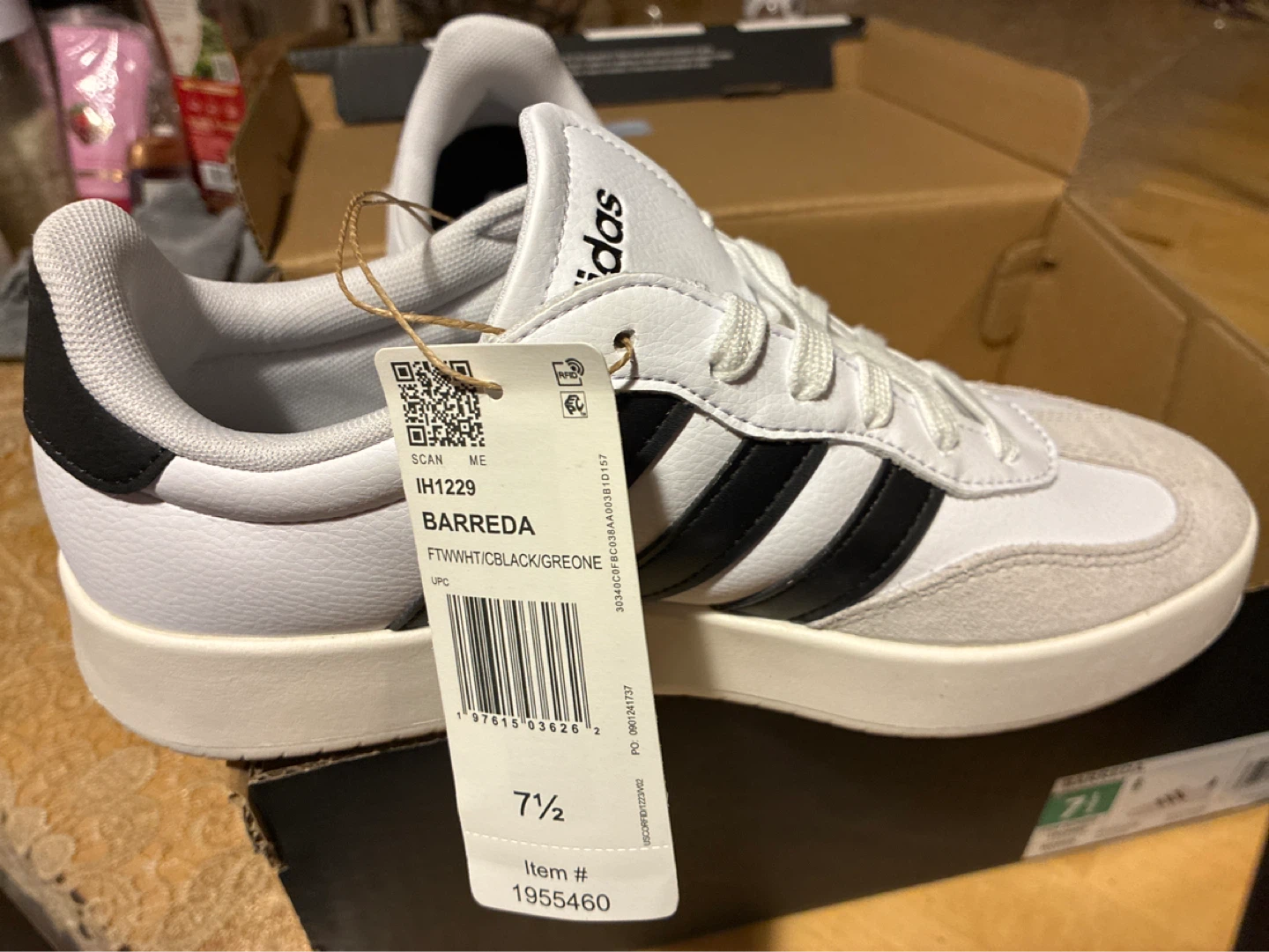 Adidas Barreda Women's Shoes - White/Black - Size 7.5