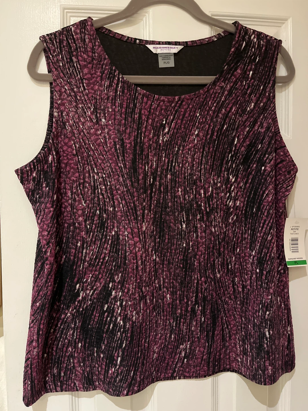 Allison Daley Petite Burgundy Woods Sleeveless Top - PL/G