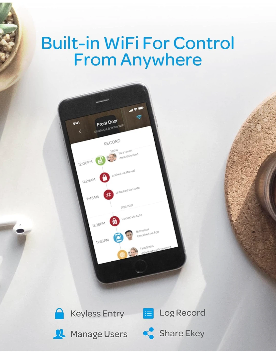 ULTRALOQ U-Bolt Pro WiFi Smart Lock with Door Sensor - photo 5