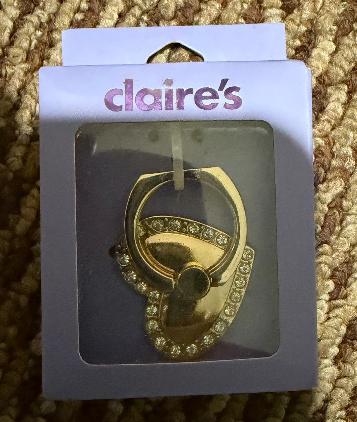 Claire's Gold Rhinestone Phone Ring Holder