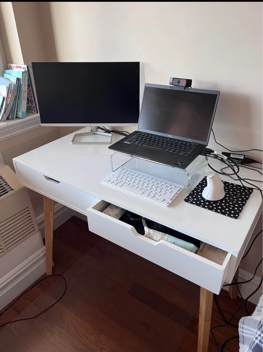 White Desk with 2 Drawers - photo 2