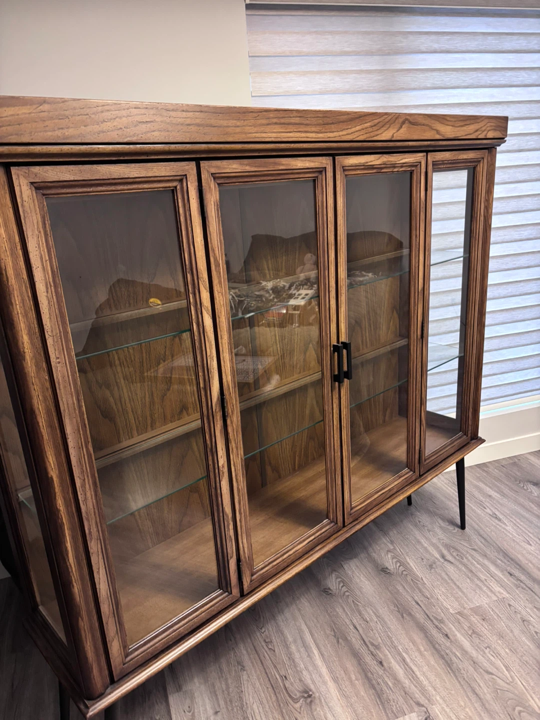 Mid-Century Modern Solid Wood Display Cabinet - photo 2