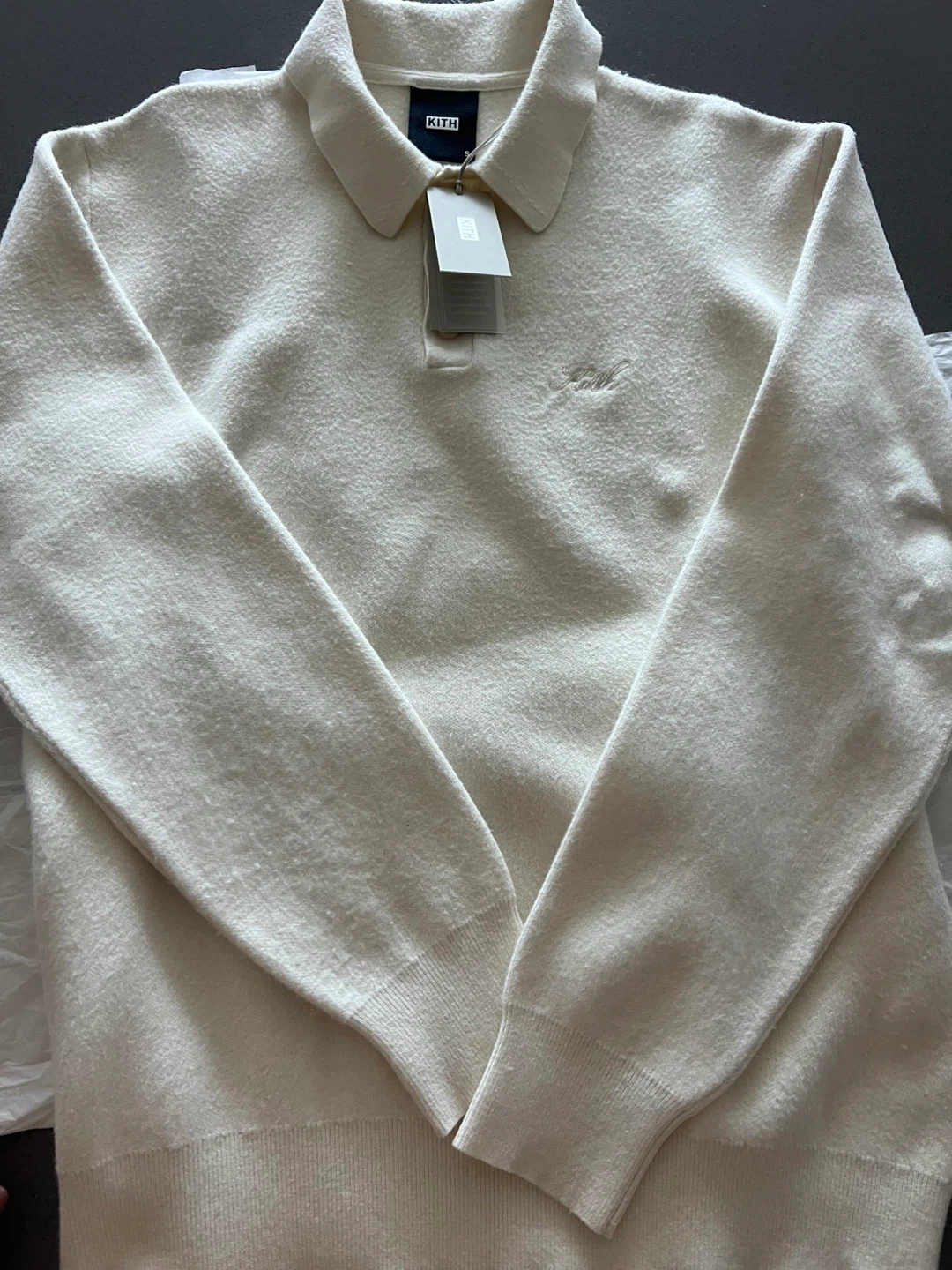 $145 Kith White Marino Wool Polo Size S w/ tags UNWORN - photo 3