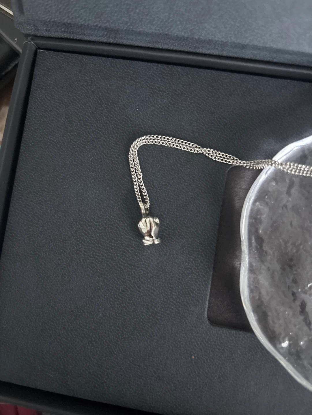 Silver Necklace with Fxxx u symbol - photo 2