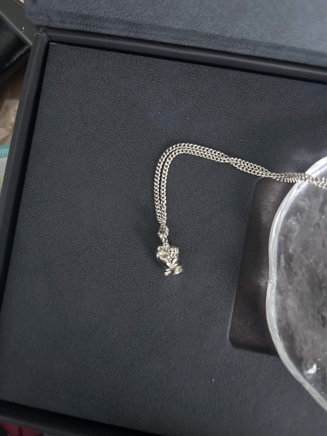 Silver Necklace with Fxxx u symbol - photo 3