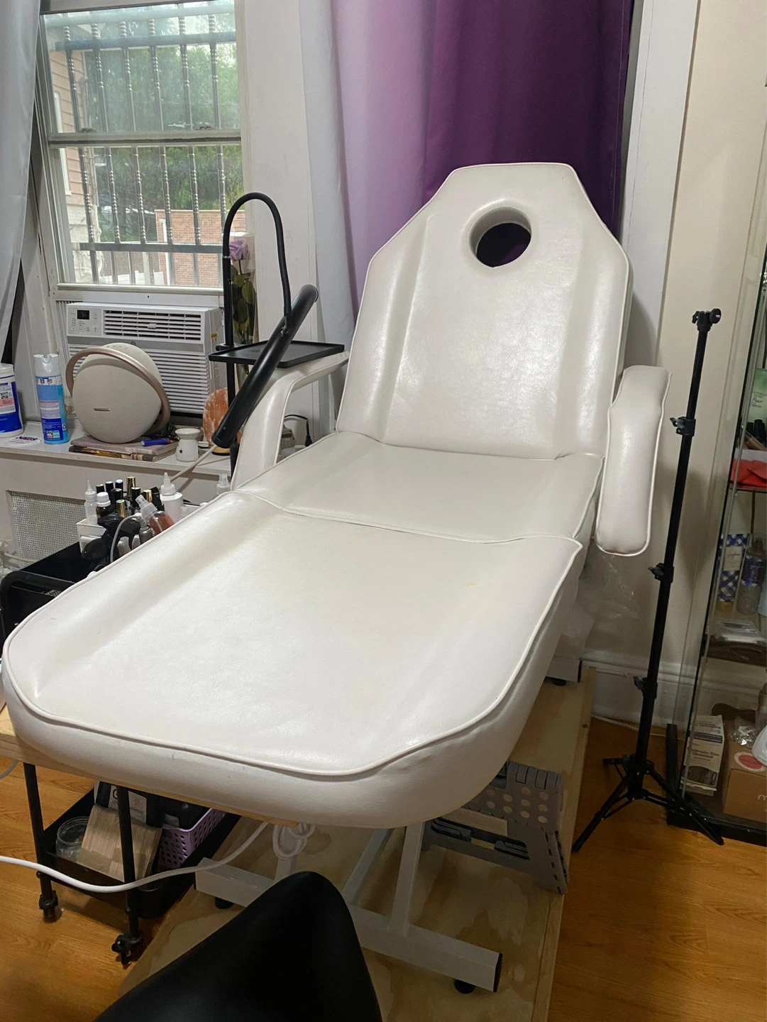 White Massage Table with Face Cradle