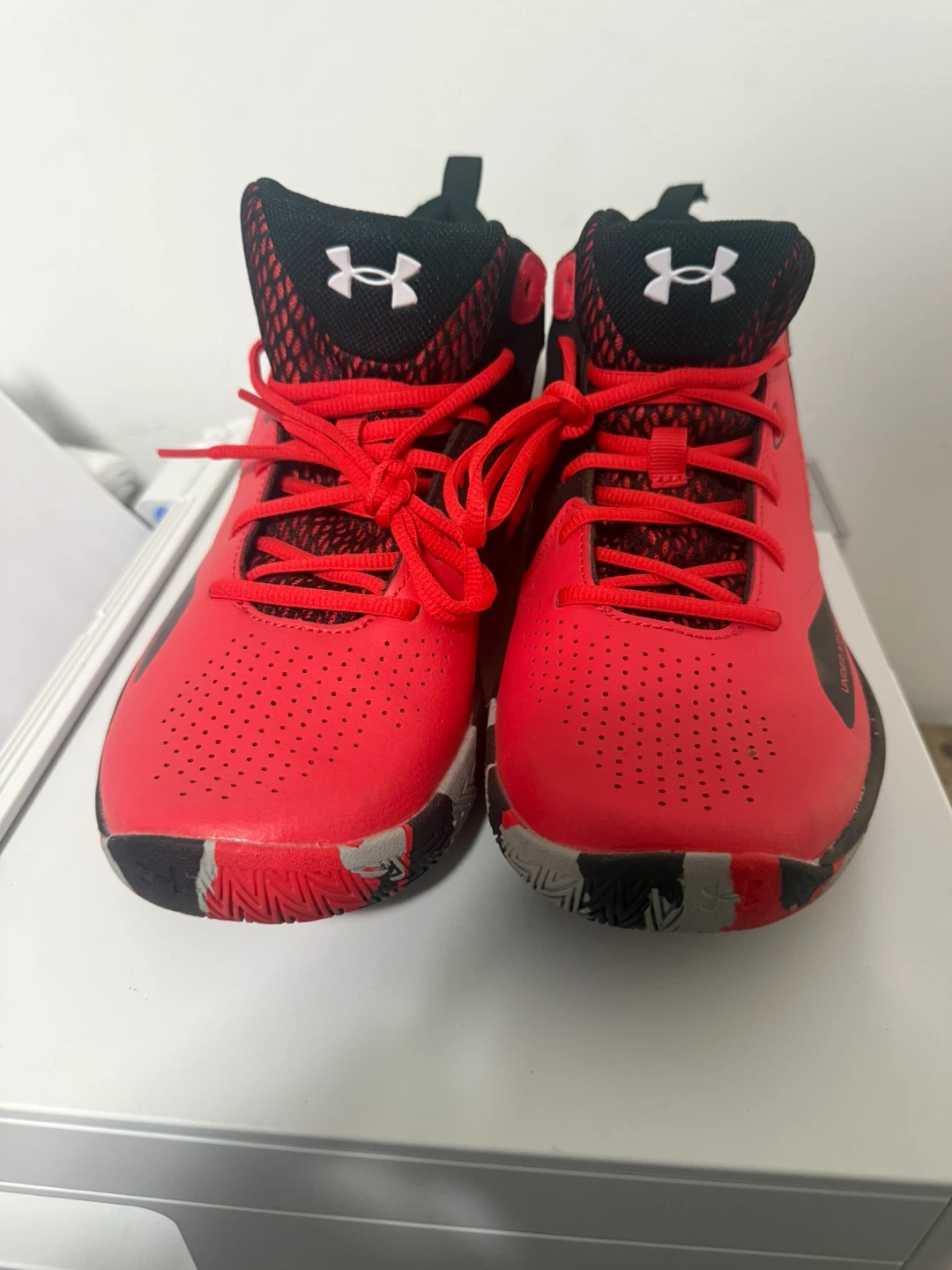 Under Armour Basketball Shoes - Red/Black - Men's Size 10.5