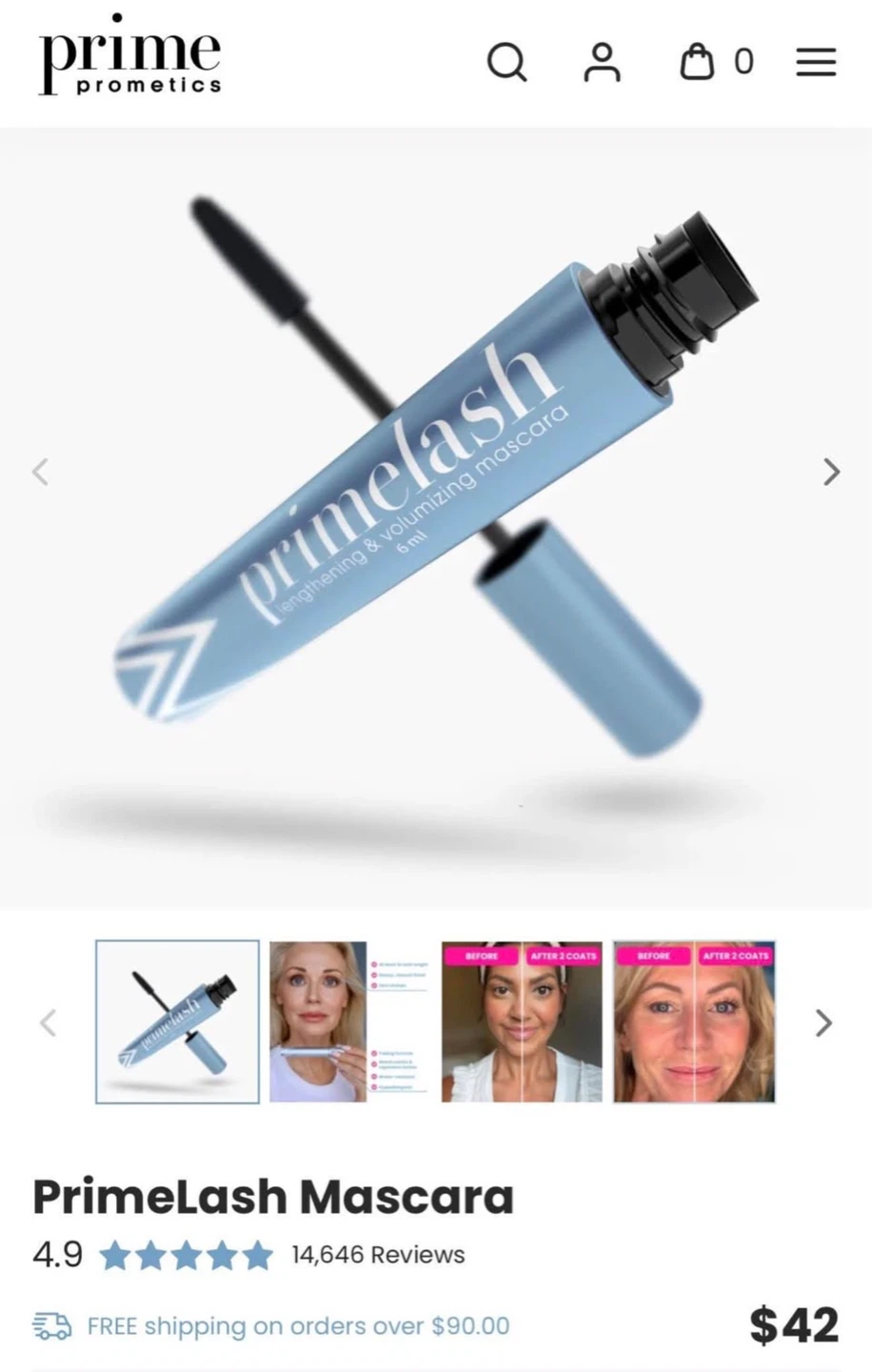 Prime Prometics PrimeLash Lengthening & Volumizing Mascara