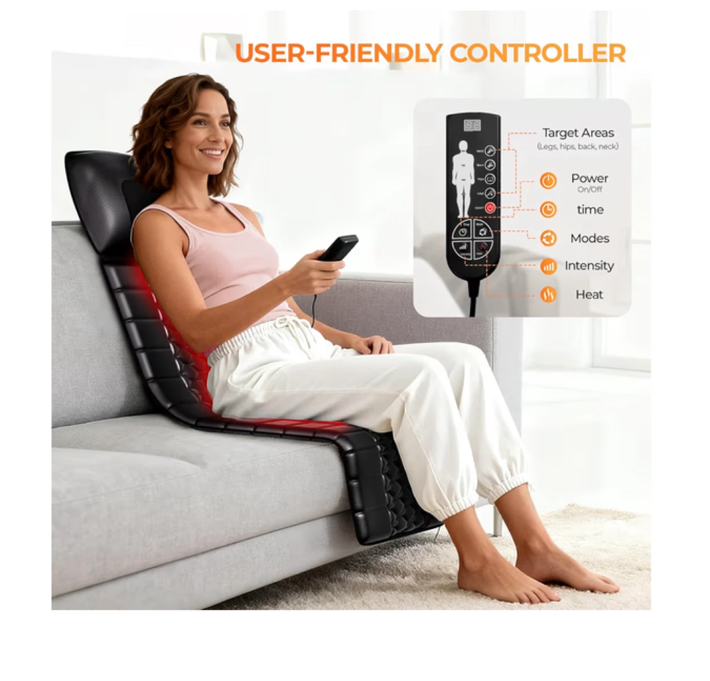 Full Body Massage Mat with Heat - Black - photo 3