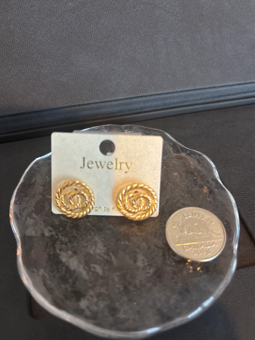 Gold Tone Swirl Button Earrings - photo 3