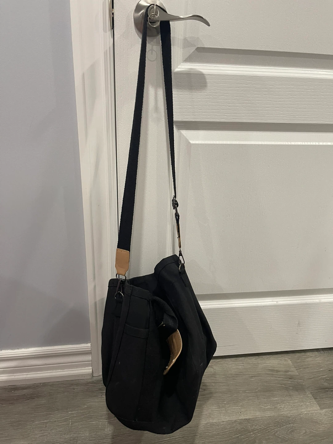 Black Canvas Shoulder Bag