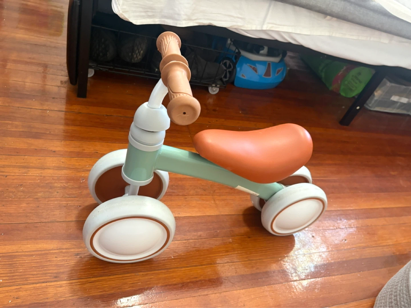 Toddler Balance Bike - Mint Green & Orange - photo 3