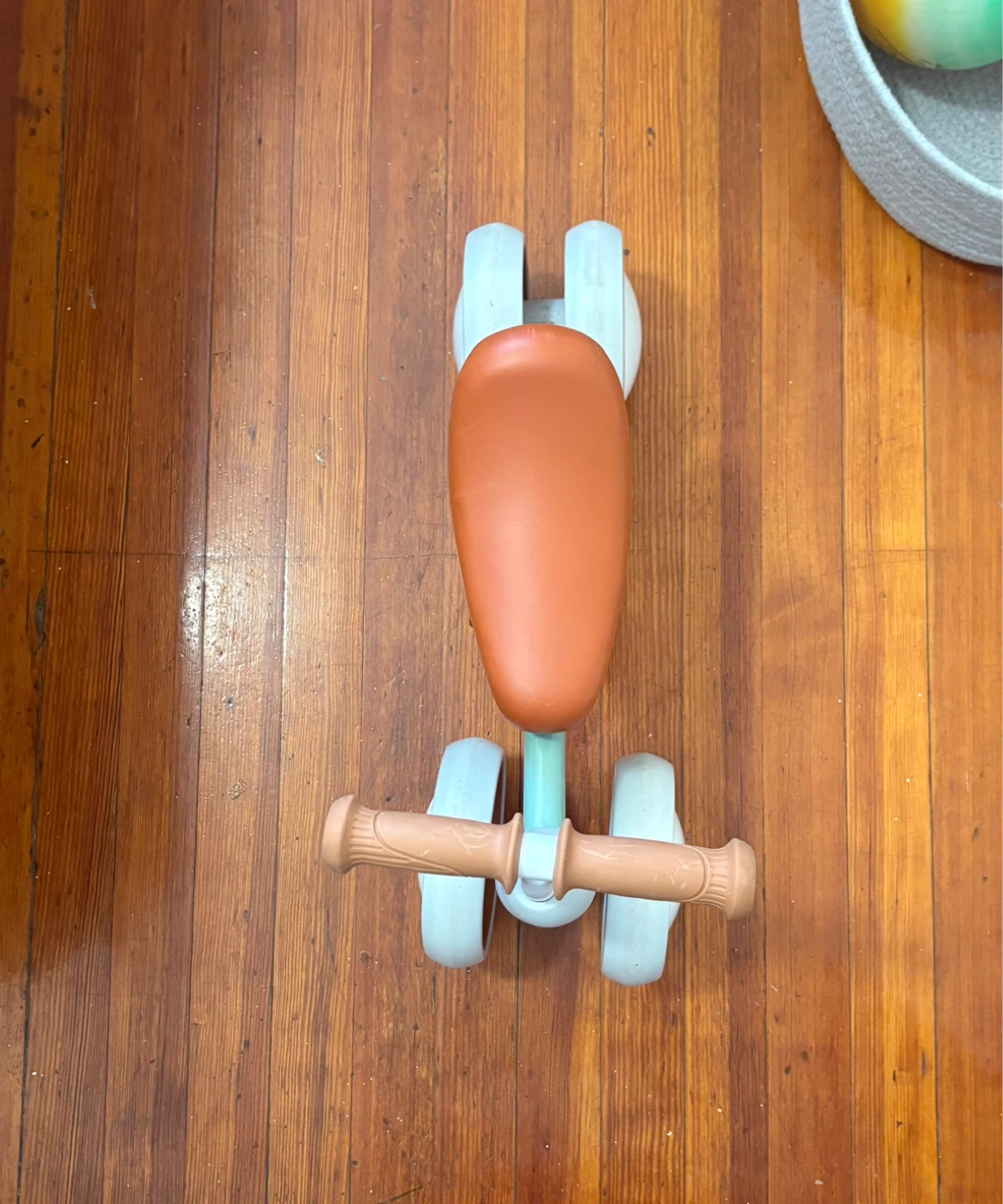 Toddler Balance Bike - Mint Green & Orange