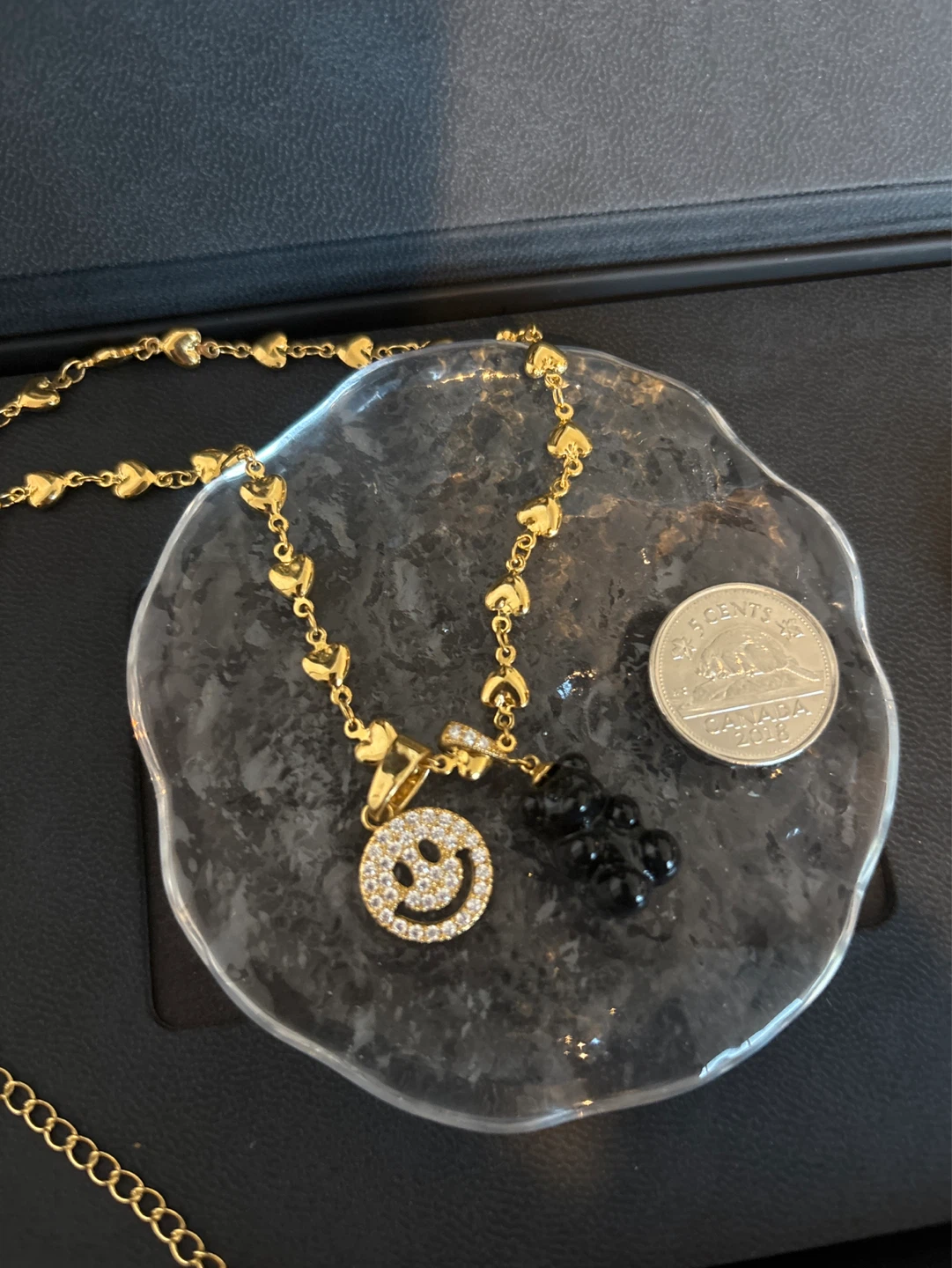 Gold Tone Smiley Face & Gummy Bear Pendant Necklace - photo 3
