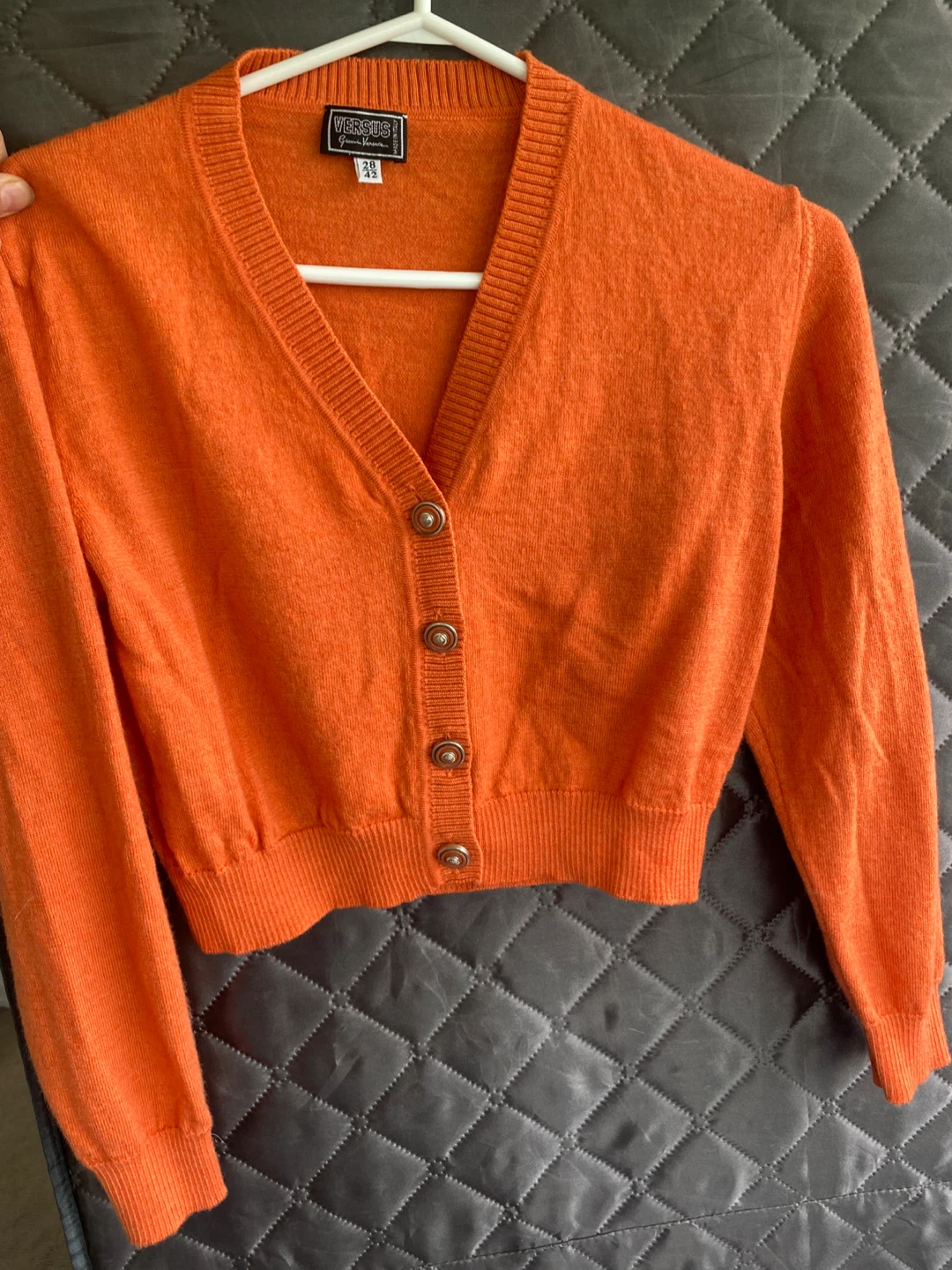 VERSUS Gianni Versace Orange Wool Cardigan