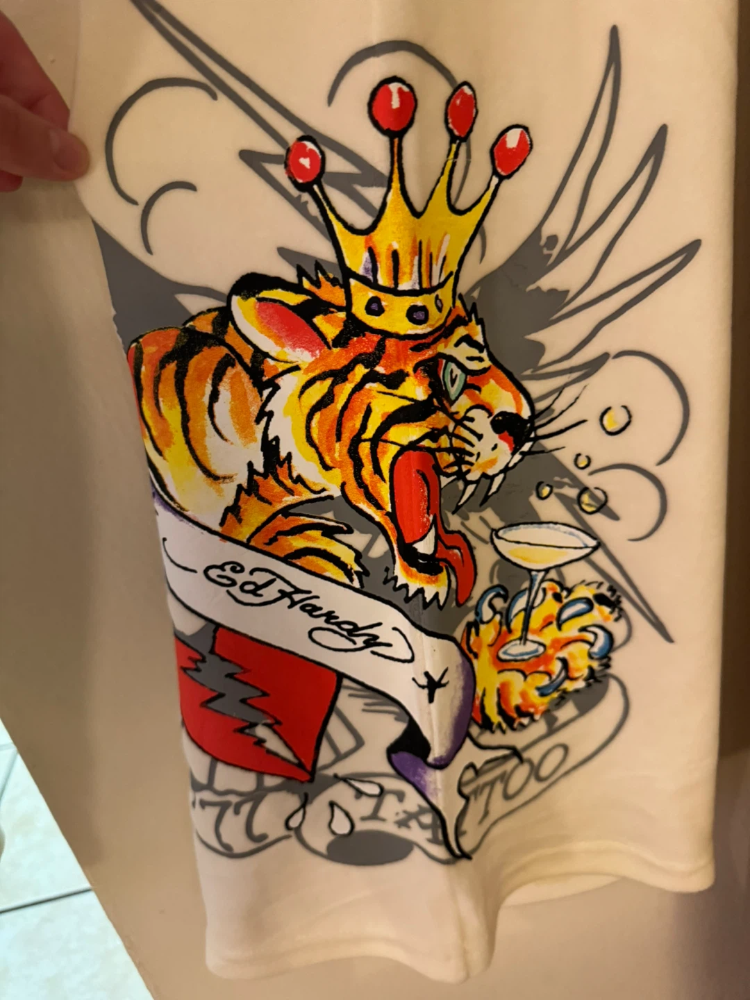 Ed Hardy Sweatpants - Cream - Size L