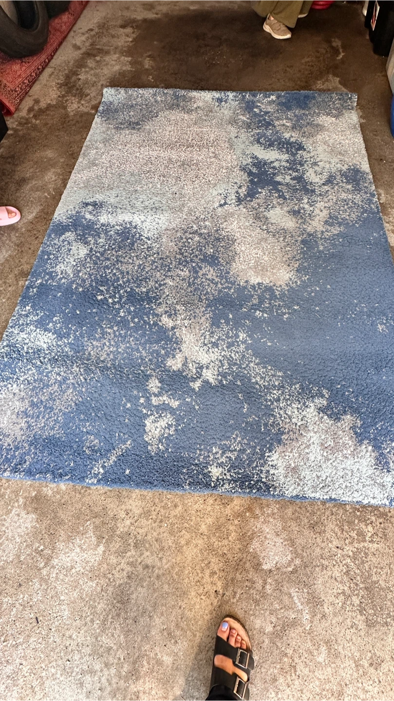 Modern Blue & Cream Area Rug – Soft Plush Feel – 160 x 235 cm - photo 5