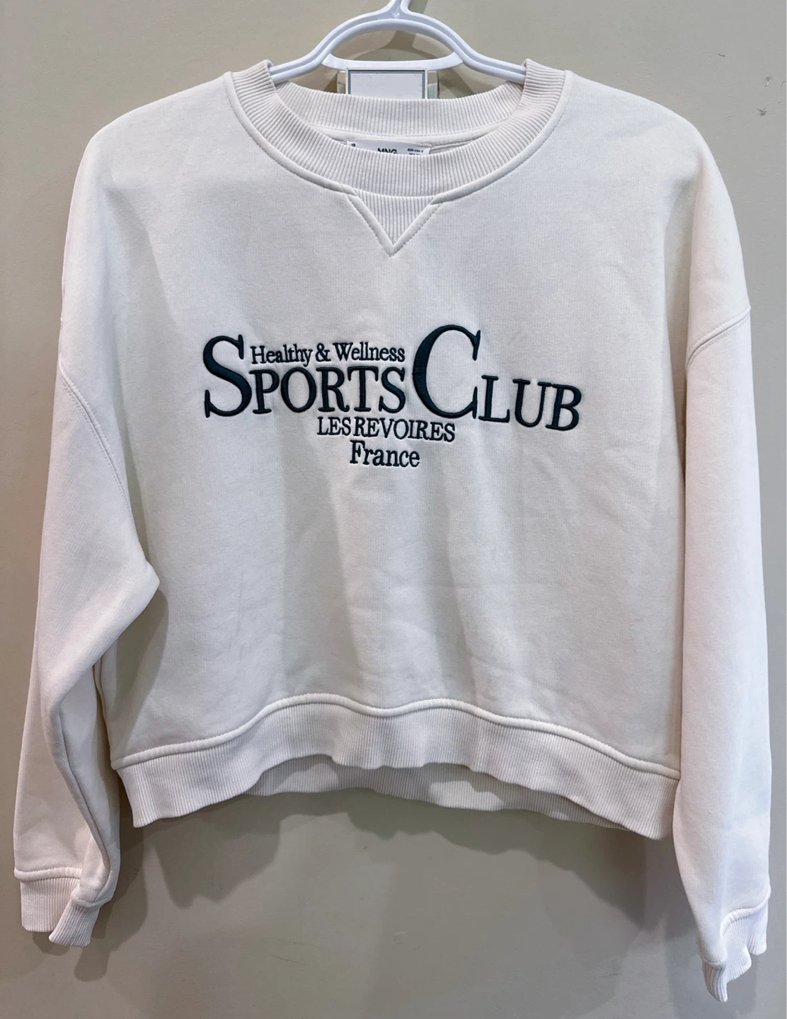 MNG size small. cute beige cropped sweater