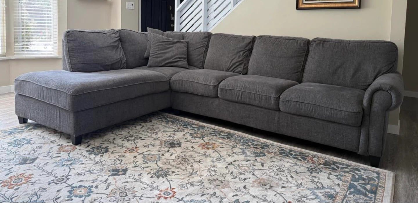 Grey Sectional Sofa with Chaise