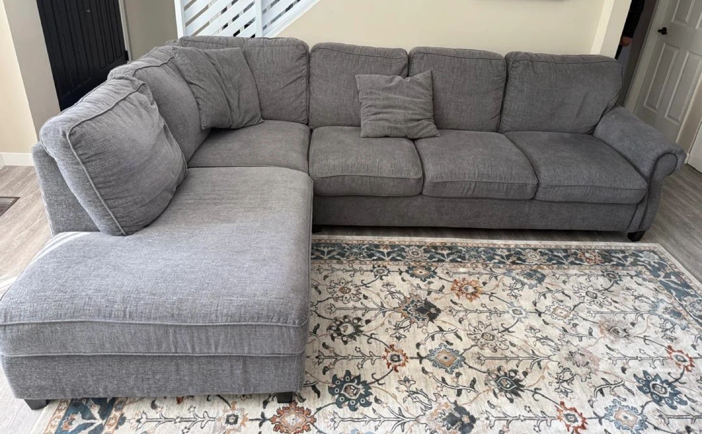 Grey Sectional Sofa with Chaise - photo 2
