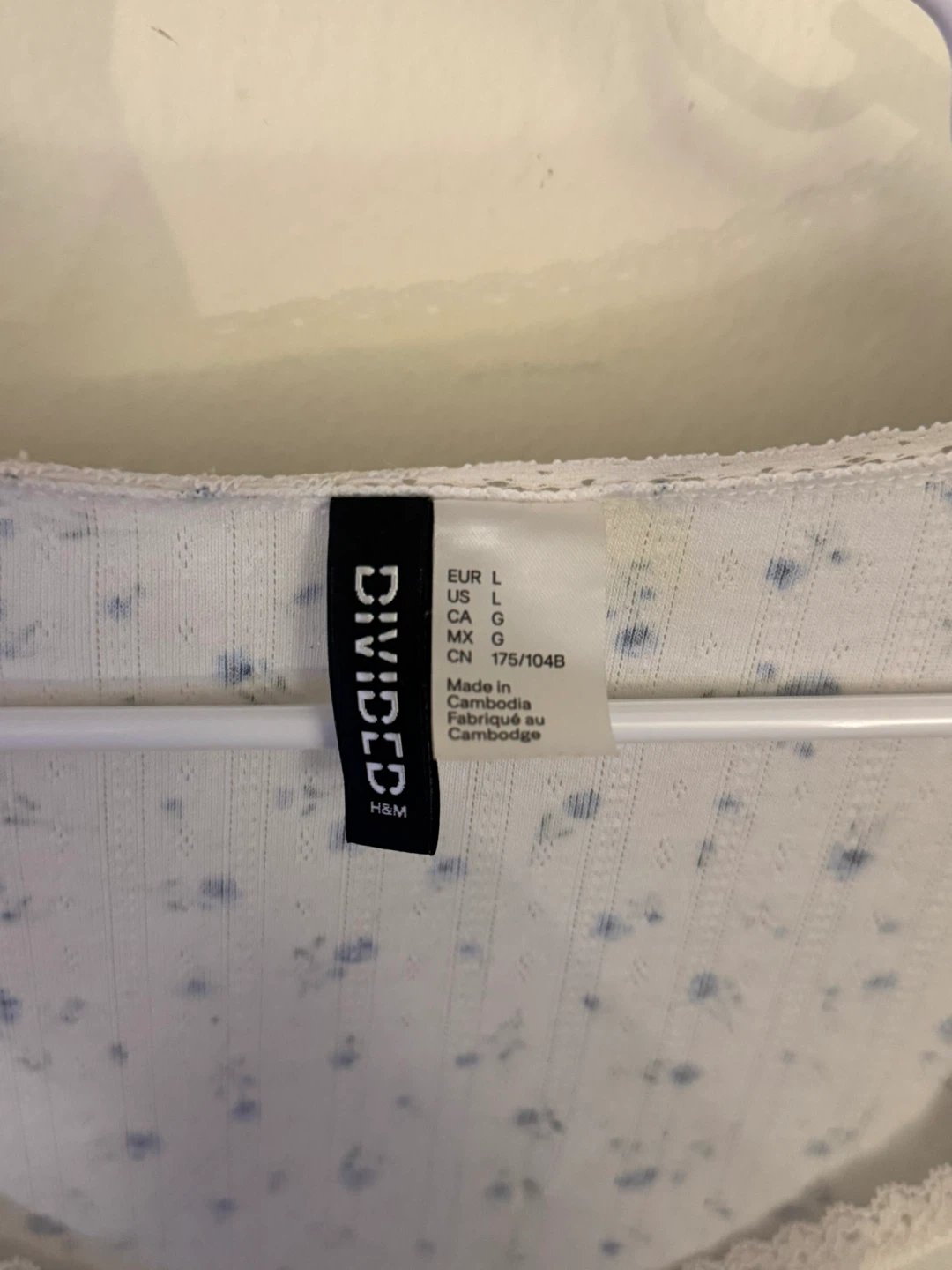 H&M Divided White Floral Long Sleeve Top Size L - photo 2