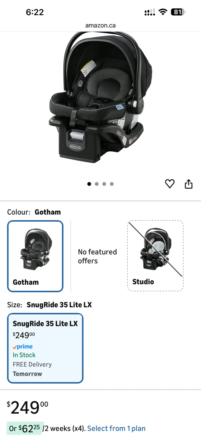Graco SnugRide 35 Lite LX Infant Car Seat - Gotham - photo 3