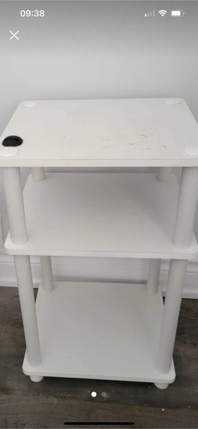 White 3-Tier Side Table - photo 2