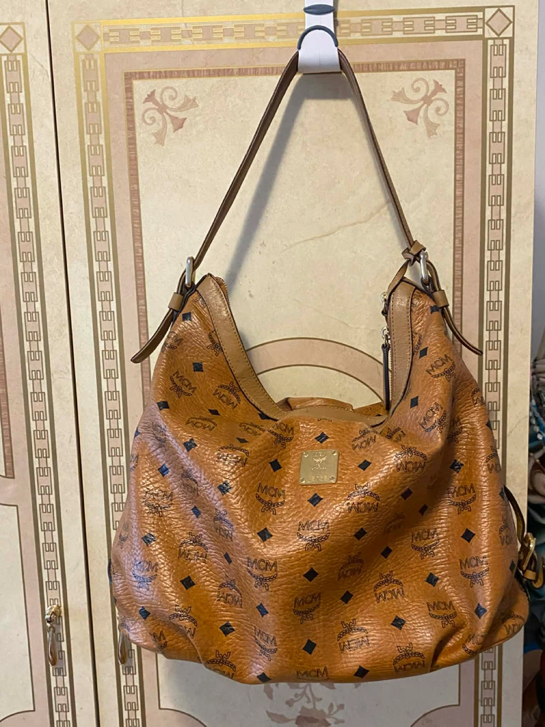 MCM Hobo Bag - Cognac Visetos