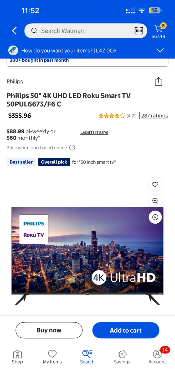 Philips 50" 4K UHD LED Roku Smart TV 50PUL6673/F6 - photo 2