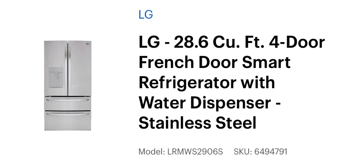 LG 28.6 Cu. Ft. 4-Door French Door Smart Refrigerator
