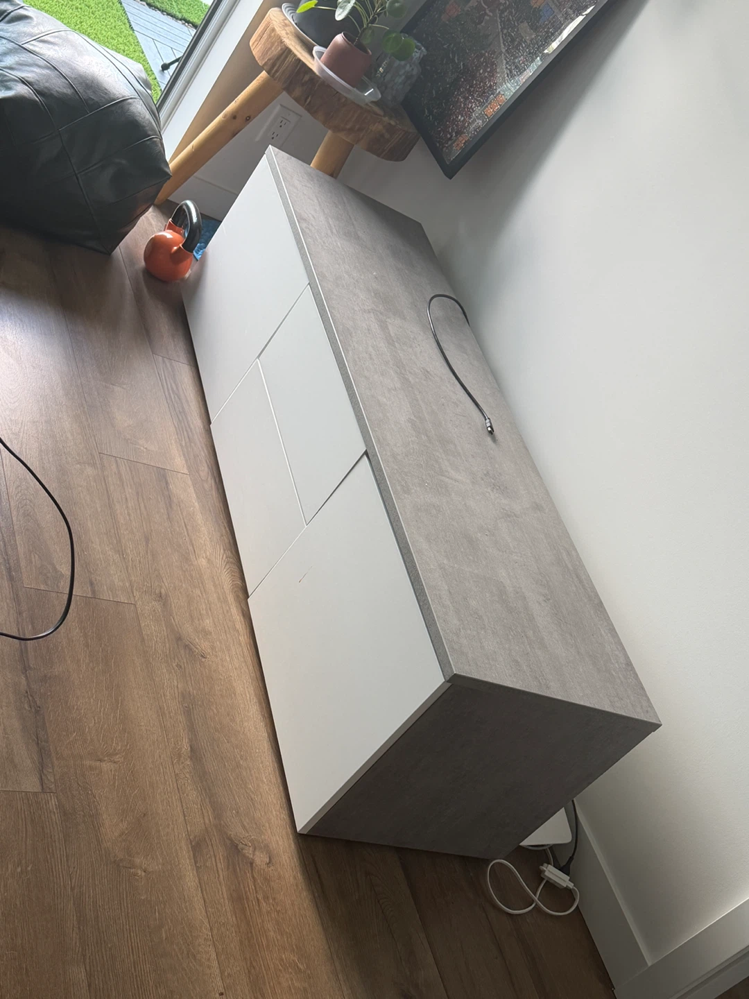 Modern Media Console - White and Grey