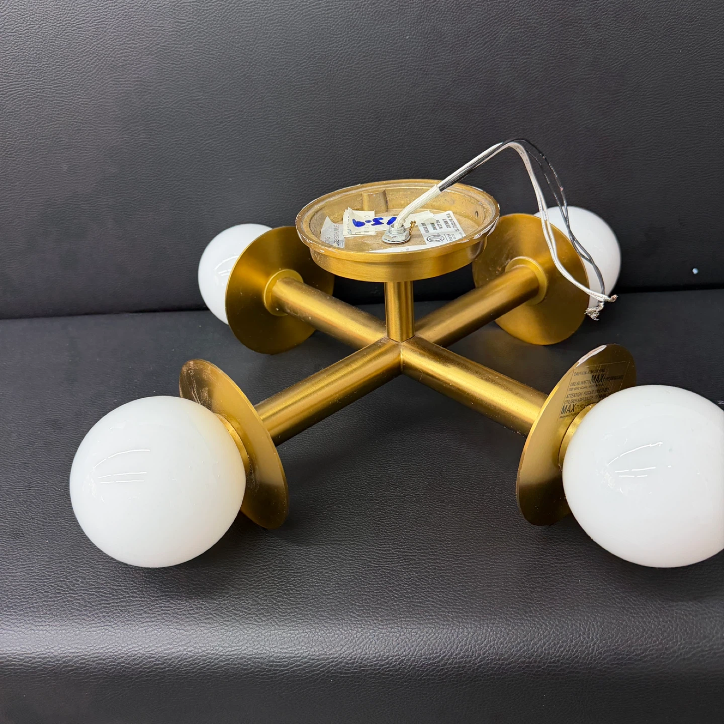 Brass 4-Light Flush Mount Ceiling Light Fixture