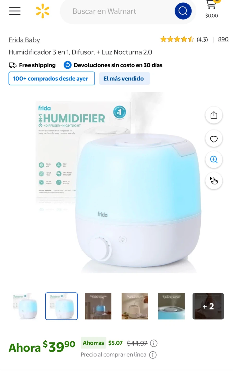 Frida Baby 3-in-1 Humidifier Diffuser + Nightlight