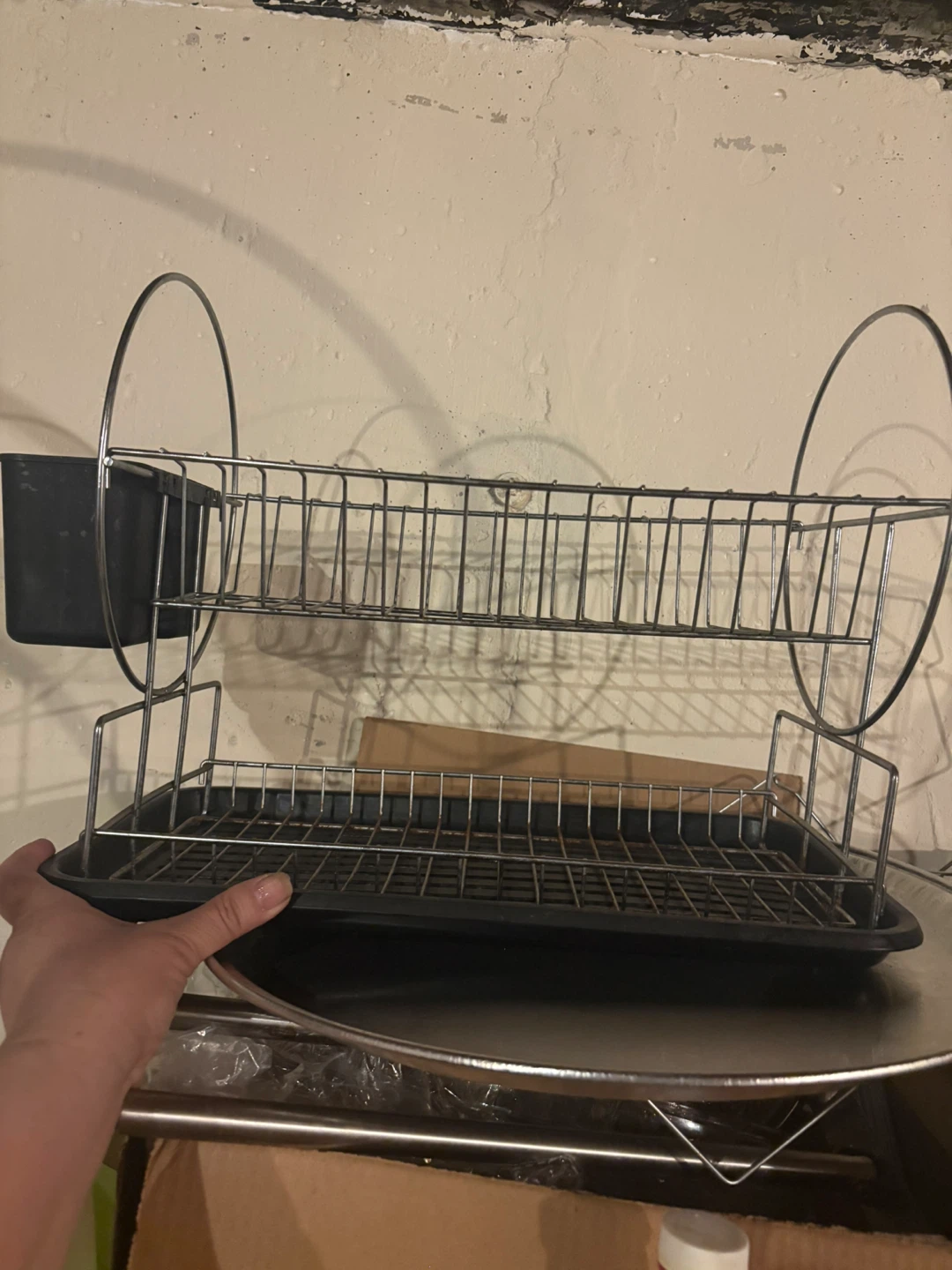 Metal Dish Drying Rack with Utensil Holder
