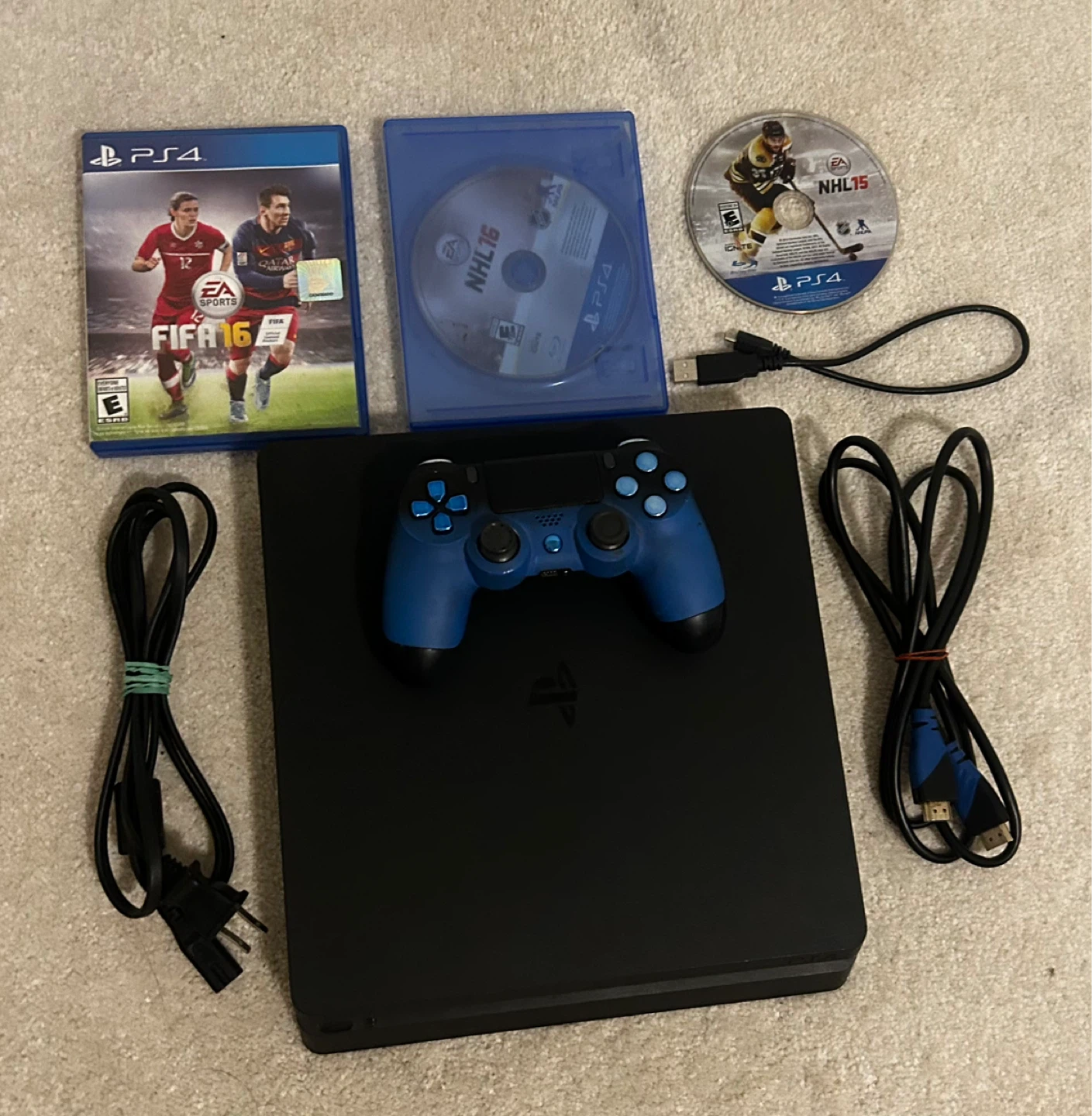 PS4 4 Slim Bundle with Games + Custom Sony Controller