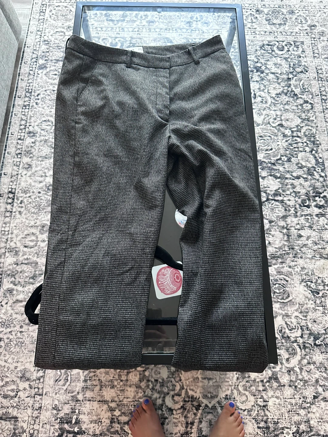 Grey and Black Patterned Dress Pants