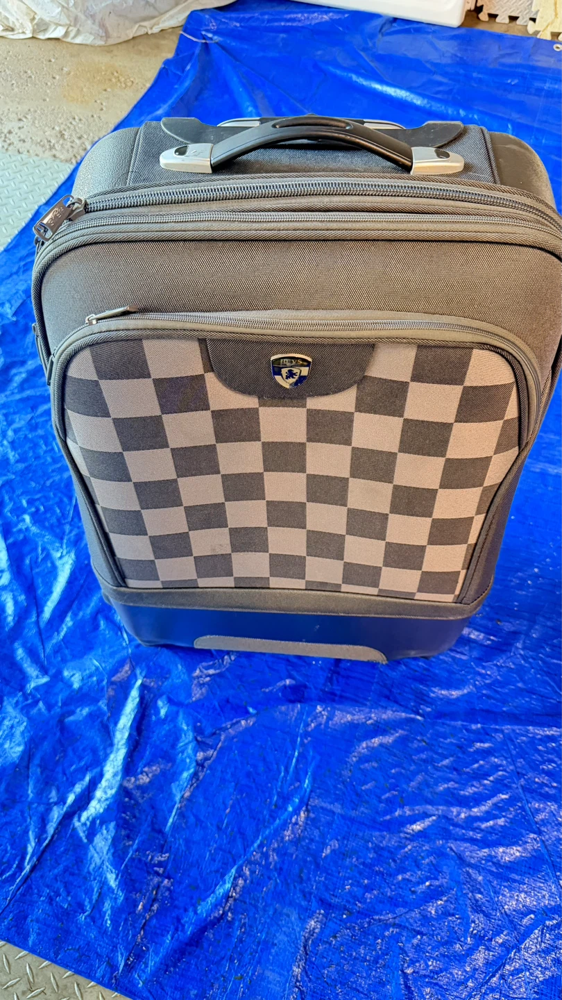 Bag Grey Checkered Hardside Spinner Suitcase