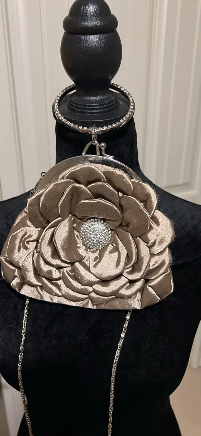 Embellished Satin Evening Clutch Bag
