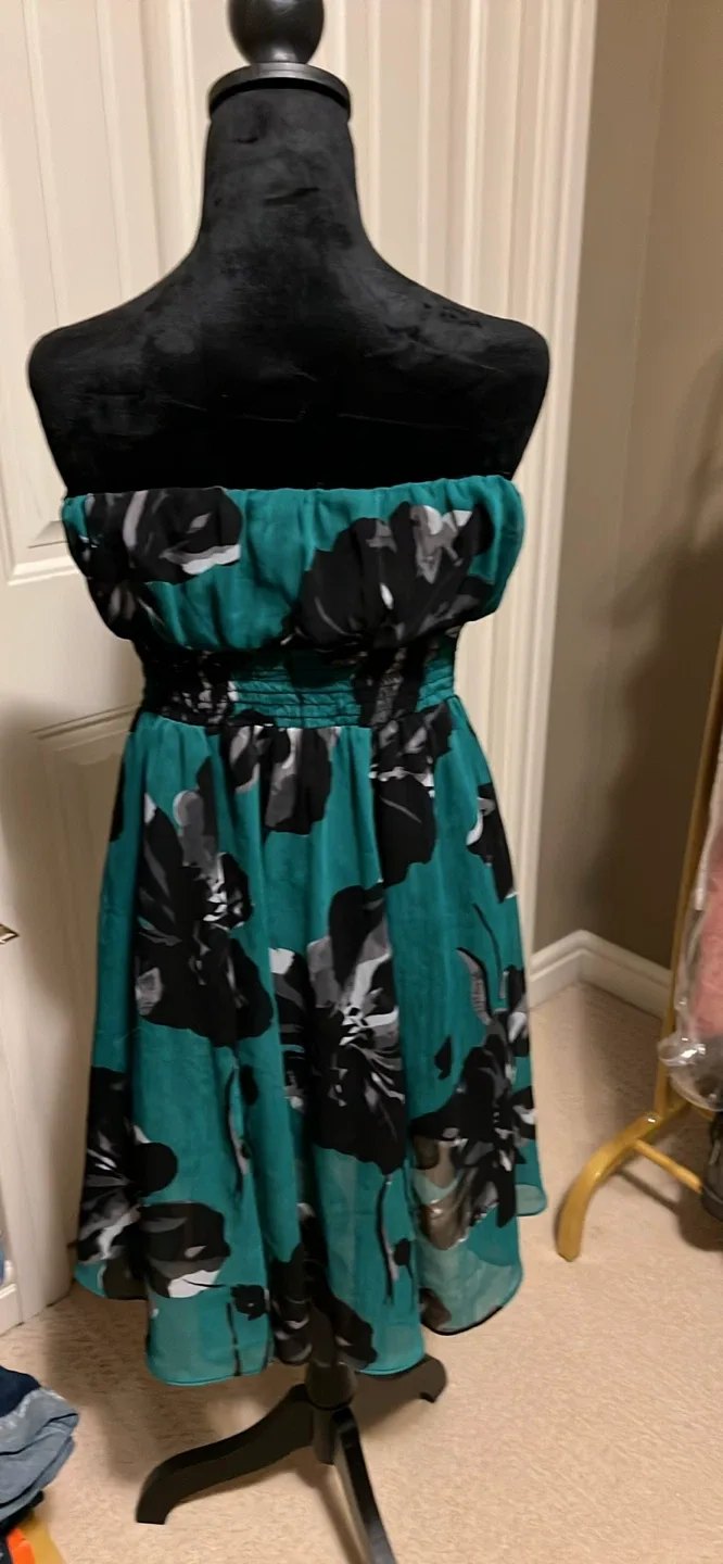 Strapless Floral Dress